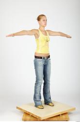 Whole Body Woman T poses Casual Slim Studio photo references